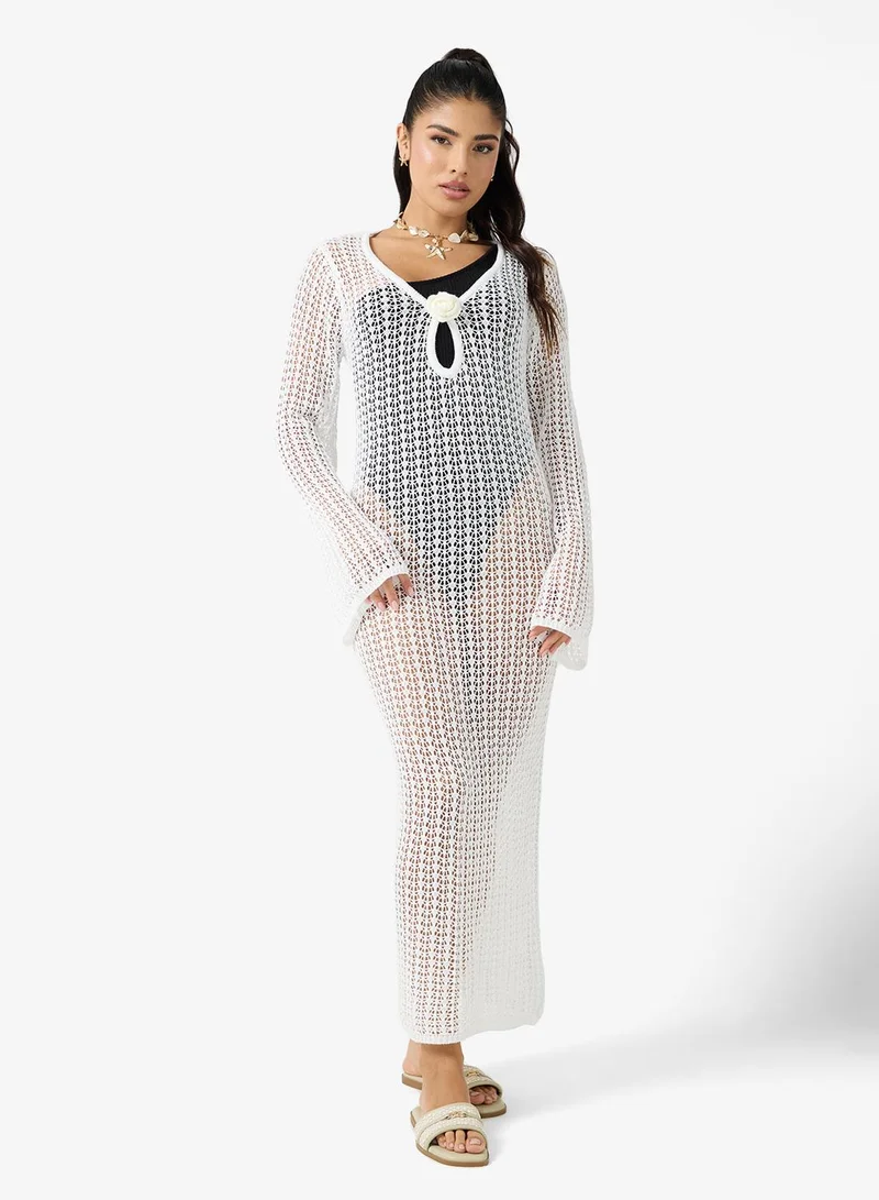 Ginger  Crosage Detail Crochet Beach Dress for Women | Best Price UAE